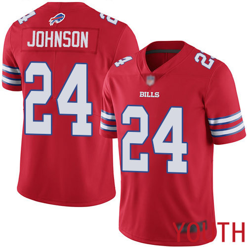 Youth Buffalo Bills 24 Taron Johnson Limited Red Rush Vapor Untouchable NFL Jersey